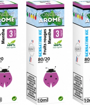 CONCEPTAROME 3xFLACONS 80/20 ICE FRUITS ROUGES